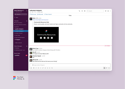 Slack Mockup - Free figma file figma file figmadesign freebie freebie figma integrations product design product page slack app uidesign viduthalai