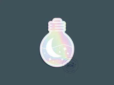 Holo Galaxy Lightbulb galaxy holographic illustration lightbulb sticker stickermule