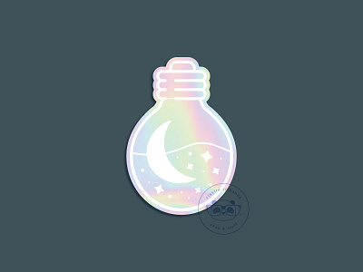 Holo Galaxy Lightbulb galaxy holographic illustration lightbulb sticker stickermule