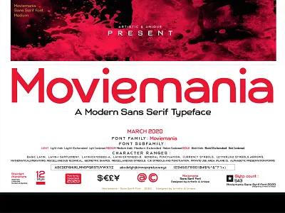 Moviemania - Sans Serif font Family - Multilingual - 12 Style alphabet branding branding and identity creative market design design element font design font family graphic designer graphic elements magazine movie poster multilingual sans serif sans serif font sans serif typeface typeface typeface design typography typography art