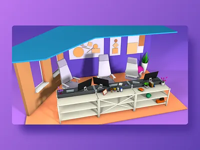 Design corner v2 3d architecture c4d cgi cinema4d colors corner design geometic home illustraion interior isometric octane office render uiux vector work