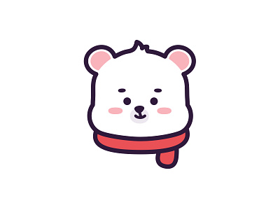 Polar bear art cute design head portrait icon illustration line mirocat ui
