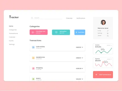 Tracker app design expense expense tracker expenses experience illustration ios design typography ui ux web
