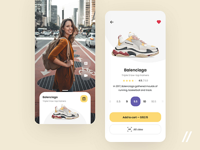 AR - Sneakers Store Concept app augmentedreality concept design figma marketplace app mobile nike product promo purrweb shoes size sneaker app sneakers ui ux