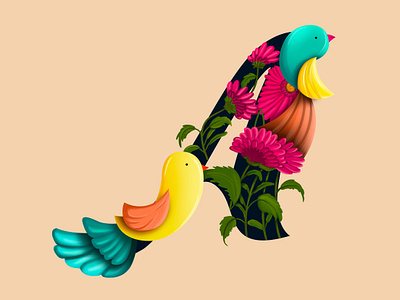 A Aster 36daysoftype brushes design flowers illustration nature photoshop photoshop art
