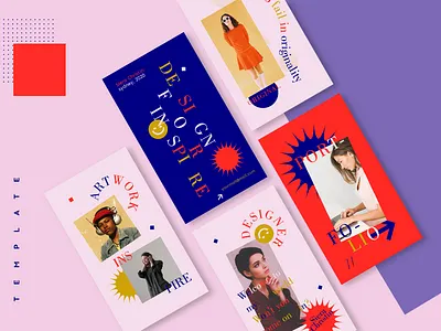 Instagram Stories Template branding brutalist design fashion girls illustration instagram stories instagram template minimalist minimalistic portfolio portfolio template social media templates youth