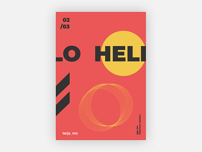 Hello | Poster #002 ad advertise art bauhaus bright color design figma flat geometry graphic minimal poster poster art red typography web yellow