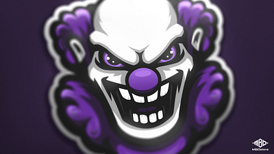 Insanity premade clown mascot logo (FOR SALE) esportlogo esports gaming gaminglogo illustration logo logotype mascot mascot logo sport logo