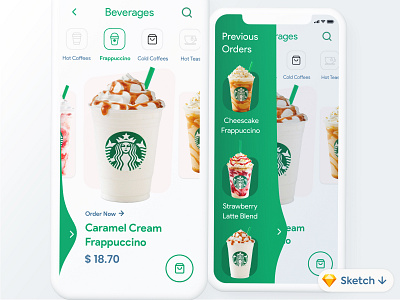 Coffee Order App #Exploration #Freebies #Sketch app design flat interface ios iphone minimal ui ux