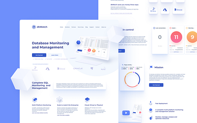 dbWatch Web Design and Development database dbwatch hubspot landing light page shadows ui web