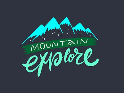 Mountain Explore adventure cartoon design icon illustration lettering mountain phrase sketch summer travel type typography vector