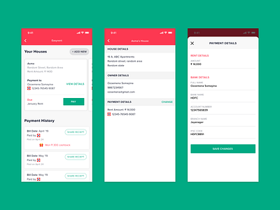 Rent Payment app app design mobile app design ui ux