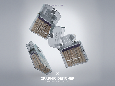 Glass lighter zippo 3d c4d cinema4d design fashion illustration lighter octane otoy photoshop retro zippo