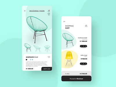 Furniture App app design flat project ui ux web