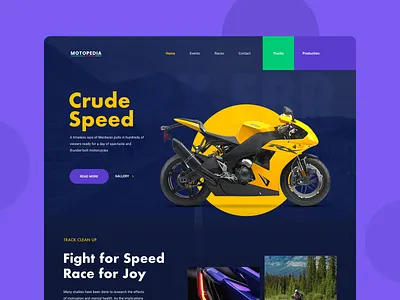 Motorbike Race Website blue concept design moto motor motorbike motorcycle race racing ui uidesign uiwebsite webdesign website