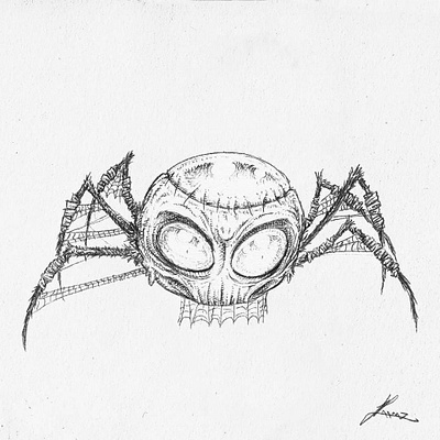 Spider Baby baby black black and white blackandwhite cartoon cartoony character character design characterdesign comics jhonen vasquez kaamuz moebius monster pencil spider spider baby tattoo tattoo design tim burton