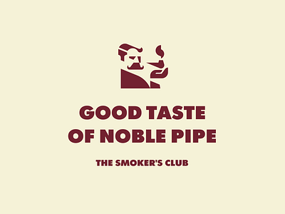 Good Taste of Noble Pipe branding face gentleman geometry logo logotype man modern logo pipe shadow smoke smoking