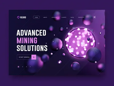 Neuro - Website Hero Image 3d blender crypto purple webdesign
