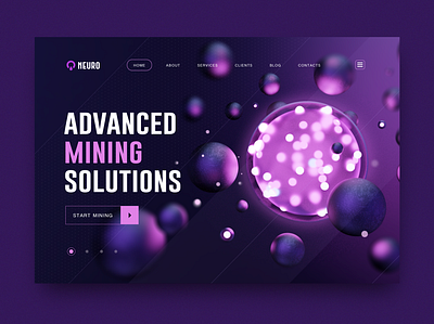 Neuro - Website Hero Image 3d blender crypto purple webdesign