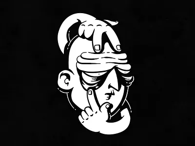 Tired bw characters creepy illustration monochrome tired vector work hard