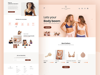 Lingerie Homepage clean creative ecommerce inner wear lingerie minimal minimalist online store panties shopping cart typography ui ux webdesign website women