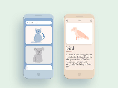Kid Dictionary app design flat illustration minimal type typography ui uid ux web website