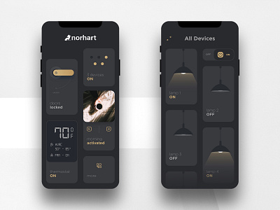 Home Automation App app app design appdesign appdesigner dark app dark ui darkmode design dribbble best shot ios app design mobile mobile app design mobile ui monochrome ui ux wip