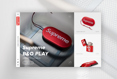 Supreme Store ecommerce modern sidebar speaker street streetwear supreme ui ui design uiux webdesign