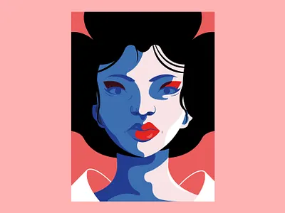 Geisha poster design flat geisha illustration poster poster design vector