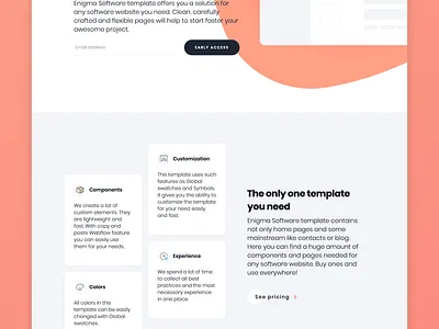 Enigma Software - Webflow template agency app landing marketing saas software startup technology template web design webflow website