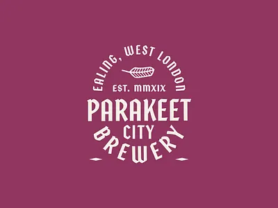Parakeet City Brewery badge branding design iconography lettering lockup logotype typography vector
