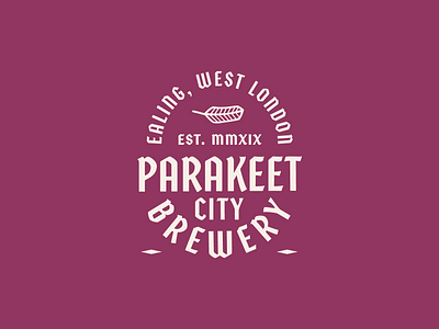 Parakeet City Brewery badge branding design iconography lettering lockup logotype typography vector