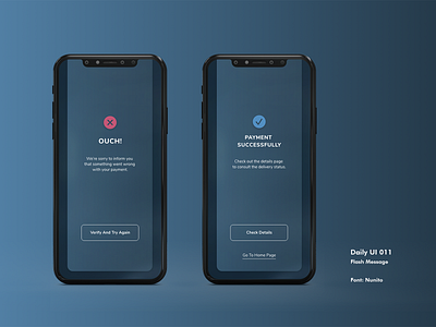 Daily UI #011 - Flash Message app appdesign dailyui dailyui011 dailyuichallenge design gradient interfacedesign message ui uidesign xd