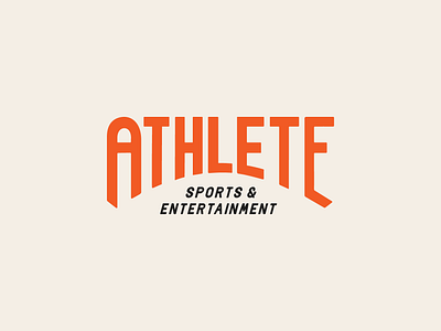 Athlete lockup athlete entertainment lettering lockup logo logotype orange sports typography wordmark