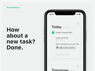 Neumorph ToDo List experiment app apple dark mode design neumorphic neumorphism reminder reminders to do todo ui