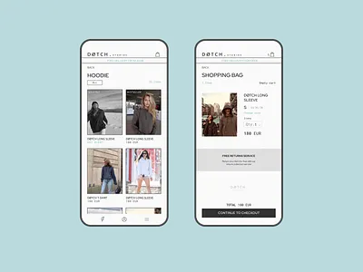 DØTCH. studios - Exclusive online fashion house app app catalogue clothing clothing brand design design app dotch fashion figma hoodie ios items shop shopping bag style typograma ui ux