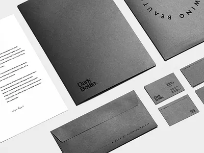 ✨ Dark Bottle - Stationery Kit #8 brand design branding branding design business cards identity print skin care branding skin care stationery stationery stationery design