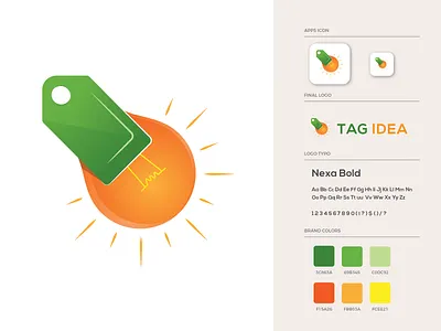 Tag Idea Logo Design brand identity branding bulb design gradient idea illustration light logo logo design tag ui