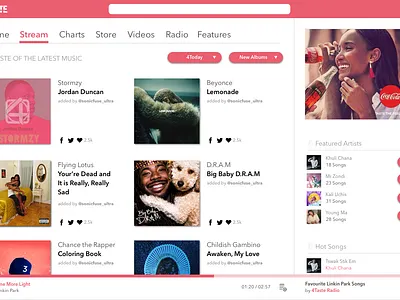 Musc Streaming App Concept app music music app music player musician streaming ui ux web