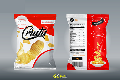 Chips pack design - CRUSTIS affinitydesigner chips design designer graphics illustration package design packaging product design product label