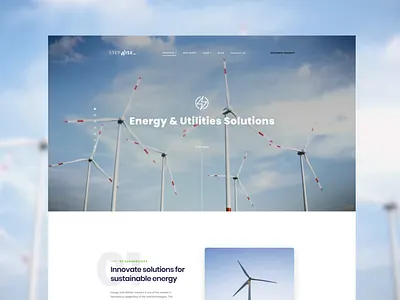 Stepwise Energy & Utilities Service Subpage energy landing landing design landing page landing page design landingpage sustainable energy ui uidesign utilities ux website wind mills windmills