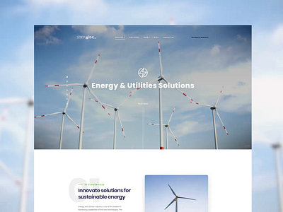 Stepwise Energy & Utilities Service Subpage energy landing landing design landing page landing page design landingpage sustainable energy ui uidesign utilities ux website wind mills windmills