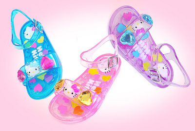 Hello Kitty Jelly Sandals character children cute design fashion footwear footwear design gem gemstone heart hello kitty jelly jewel kids plastic product product design sandal sanrio summer