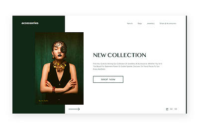 Accessories website accessories clean cool dailyui darkgreen online shopping ux web design website