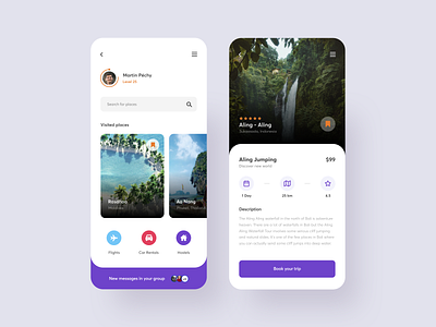 Travel App adventure app clean design minimalistic travel travelling trip ui