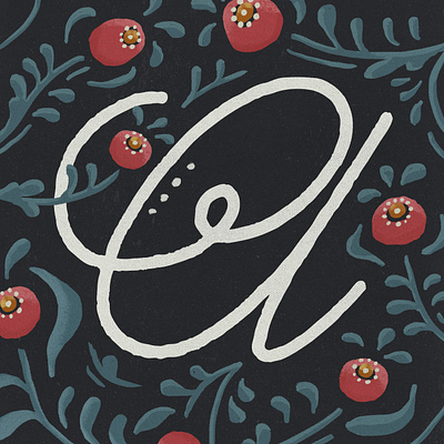 A illustration letter rosemaling typogaphy