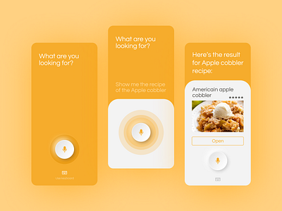 DAILY UI 022 - SEARCH app design daily 100 challenge daily ui dailyui dailyui22 design food app food app ui food apps neomorphism neon orange search search page searching ui ui design ui ux vocal vocal assistant