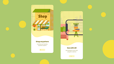 Plant shop app intro adobexd design illustraion illustrator mobile ui