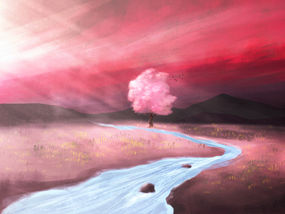 Spring is on the Horizon art color concept art design digital art environment illustration landscape painting spring