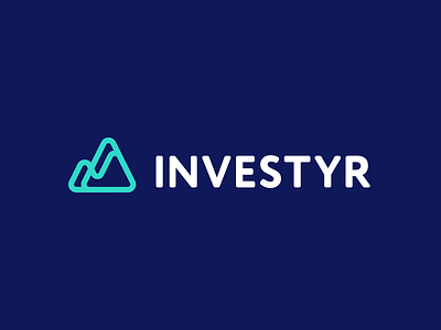 investyr branding chart diagram flat logo graphic graphics grid hill identity investment logo mark monoline mountain outline peak simple logo symbol